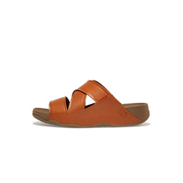 CHI Stripe-Embossed Leather Slides