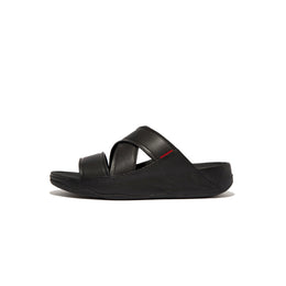 CHI Stripe-Embossed Leather Slides