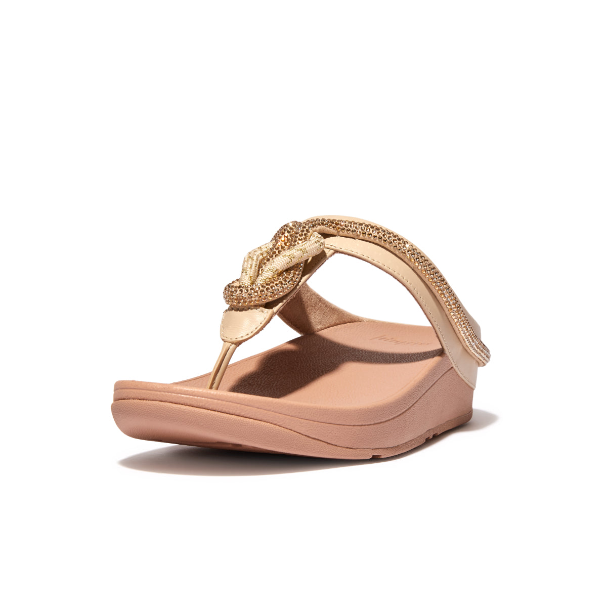 Fitflop Women Fino Resin-Hoop Leather Toe-Post Sandals |IB8-399| Midnight Navy