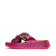FitFlop x Song Hye Kyo<br> F-MODE Jewel-Deluxe Metallic-Leather Flatform Cross Slides