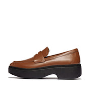 F-LUMA Box-Leather Demi-Wedge Penny Loafers