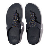 FINO Resin-Hoop Leather Toe-Post Sandals