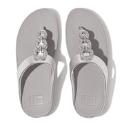 FINO Crystal-Chain M/Leather Toe-Post Sandals