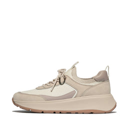 F-MODE  Knit/Suede Flatform Slip-On Laced Trainers