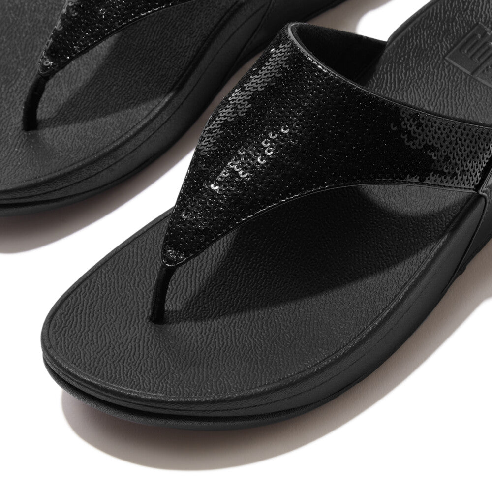 FitFlop Surfa Sequin Toe Post Sandals - Ruby