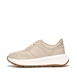 F-MODE Crochet-Stitch Leather Flatform Trainers