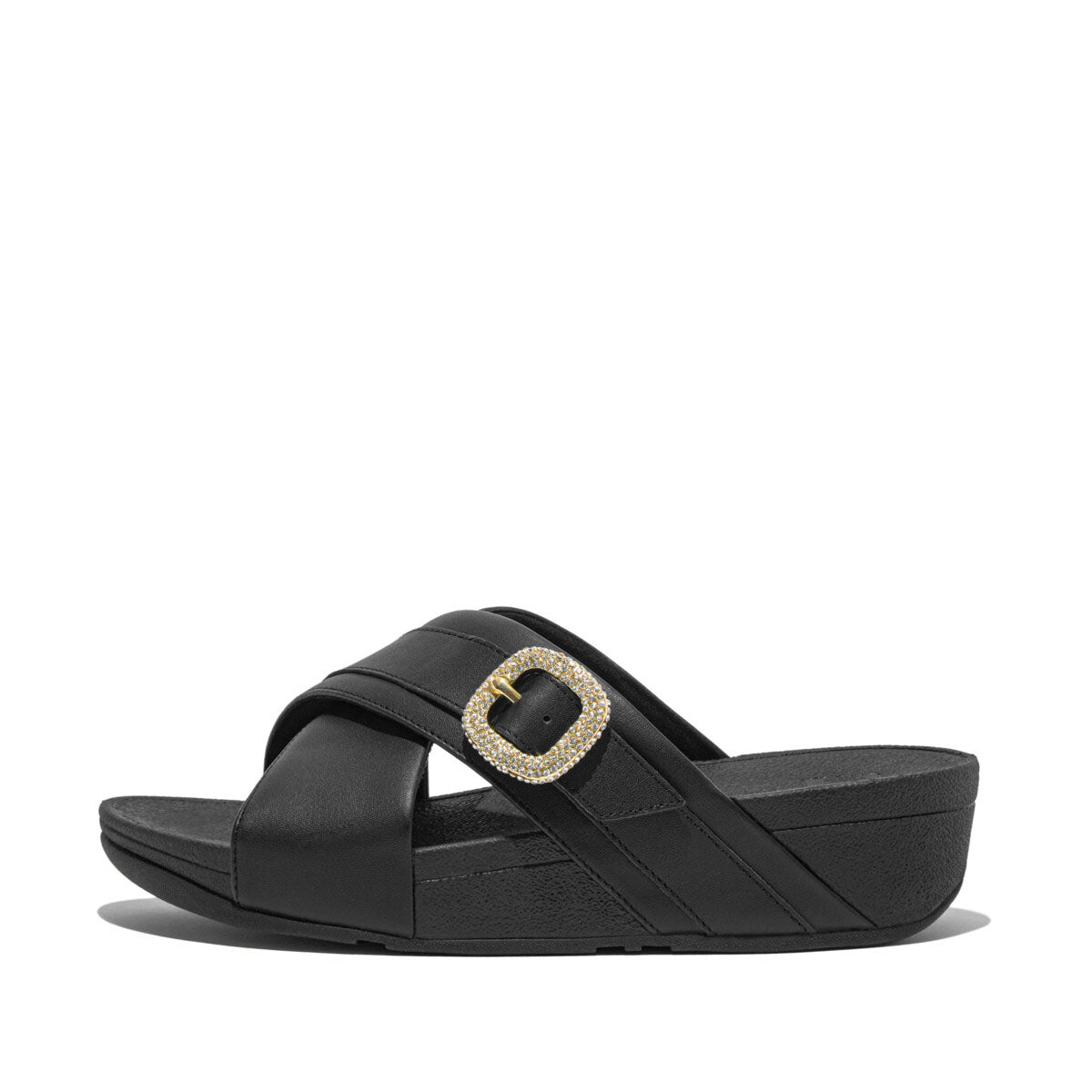 Lulu Lux Graphic Weave Leather Cross Cross Slides main image 1