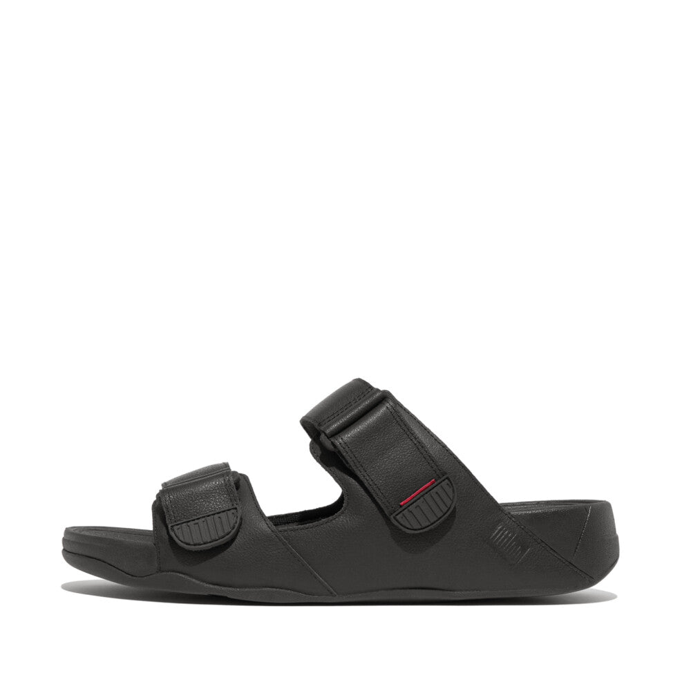 FitFlop GOGH MOC Adjustable Leather Slides - Black (L05-001