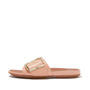 GRACIE Maxi-Buckle Leather Slides