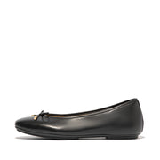 DELICATO Bow Soft Leather Ballet Flats