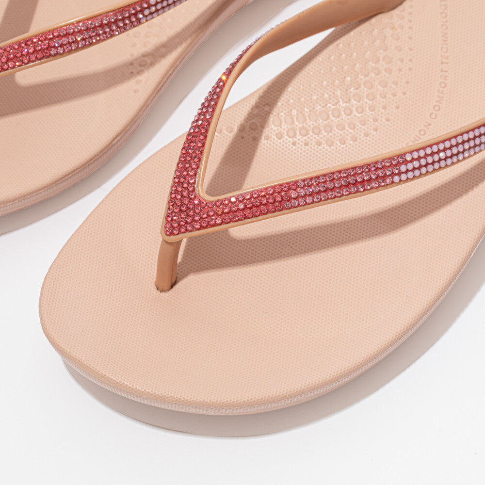 FitFlop Iqushion Sparkle Flip Flops Sandals - Tiptoe Grey
