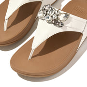 LULU Jewel-Deluxe Leather Toe-Post Sandals