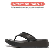 [IMPERFECT PAIR] F-MODE Crochet-Stitch Leather Flatform Toe-Post Sandals