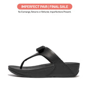 [IMPERFECT PAIR] LULU Bow Leather Toe-Post Sandals