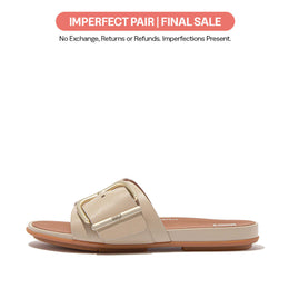 GRACIE Maxi-Buckle Leather Slides