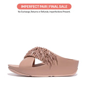 [IMPERFECT PAIR] RUMBA Beaded Leather Cross Slides