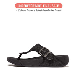 TRAKK II Mens Buckle Two-Tone Canvas Toe-Post Sandals