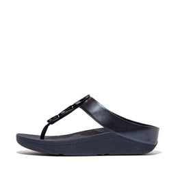 HALO Bead-Circle Metallic Toe-Post Sandals