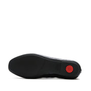 DELICATO Bow Textured Patent-Leather Ballet Flats