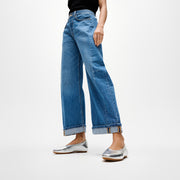DELICATO High-Cut Soft-Leather Ballerinas