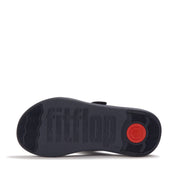 F-MODE Go Adjustable Checkboard-Denim Toe-Post Sandals