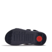 F-MODE Go Adjustable Checkerboard-Denim Back-Strap Sandals