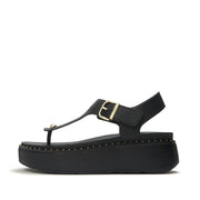 GEN-FF Max Buckle Tumbled-Leather Toe-Post Sandals
