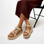 GEN-FF Max Ultra-Jewel Leather Back-Strap Sandals