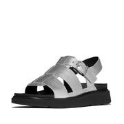 GEN-FF Metallic Tumbled-Leather Fisherman Sandals