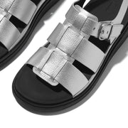 GEN-FF Metallic Tumbled-Leather Fisherman Sandals