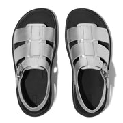 GEN-FF Metallic Tumbled-Leather Fisherman Sandals