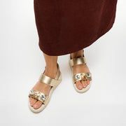 LULU Ultra-Jewel Metallic Back-Strap Sandals