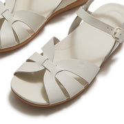 SOLAY Waterproof-Leather Woven Back-Strap Sandals