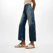 SOLAY Waterproof-Leather Woven Slides