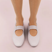 DELICATO X PANTONE Poise Leather Mary-Janes