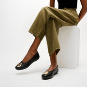 DELICATO Leather Adornment High Ballerinas