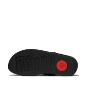 LULU Crinkled-Shimmer Toe-Post Sandals