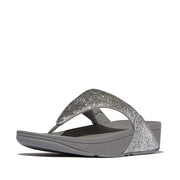 LULU Crinkled-Shimmer Toe-Post Sandals