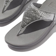 LULU Crinkled-Shimmer Toe-Post Sandals