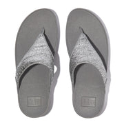 LULU Crinkled-Shimmer Toe-Post Sandals