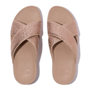 LULU Crinkled-Shimmer Cross Slides