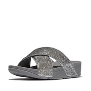 LULU Crinkled-Shimmer Cross Slides