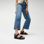 LULU Crinkled-Shimmer Back-Strap Sandals