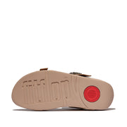 LULU Crystal-Buckle Leather Back-Strap Sandals