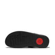 LULU Glitz-Bow Leather Toe-Post Sandals