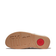 LULU Glitz-Bow Leather Toe-Post Sandals