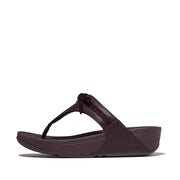 LULU Glitz-Bow Leather Toe-Post Sandals