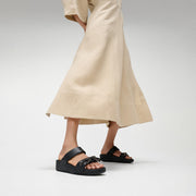 LULU Glitz-Bow Leather Slides