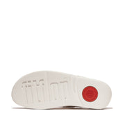 LULU Square-Chain Leather Toe-Post Sandals