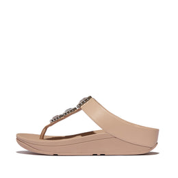 FINO Crystal-Jewel Toe-Post Sandals